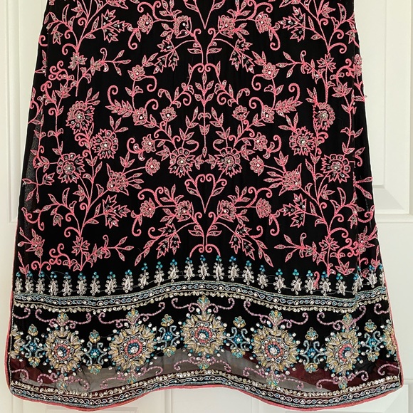 Black & Pink Heavily Embellished 3-Piece Suit - Picture 4 of 12